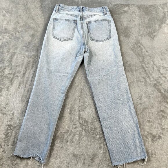 J. Galt / Brandy Melville Light Wash Button-fly Jeans Size Medium Raw Hem - Picture 7 of 8